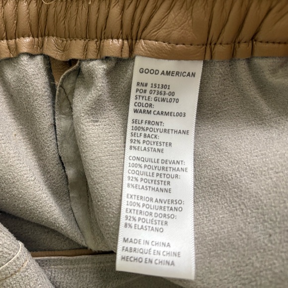 Good American Faux Leather Wide Leg Pull On Pants Size 3XL - Picture 10 of 11